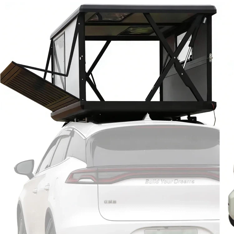 Electric HardShell Aluminum Rooftop Tent With Balcony suppliers